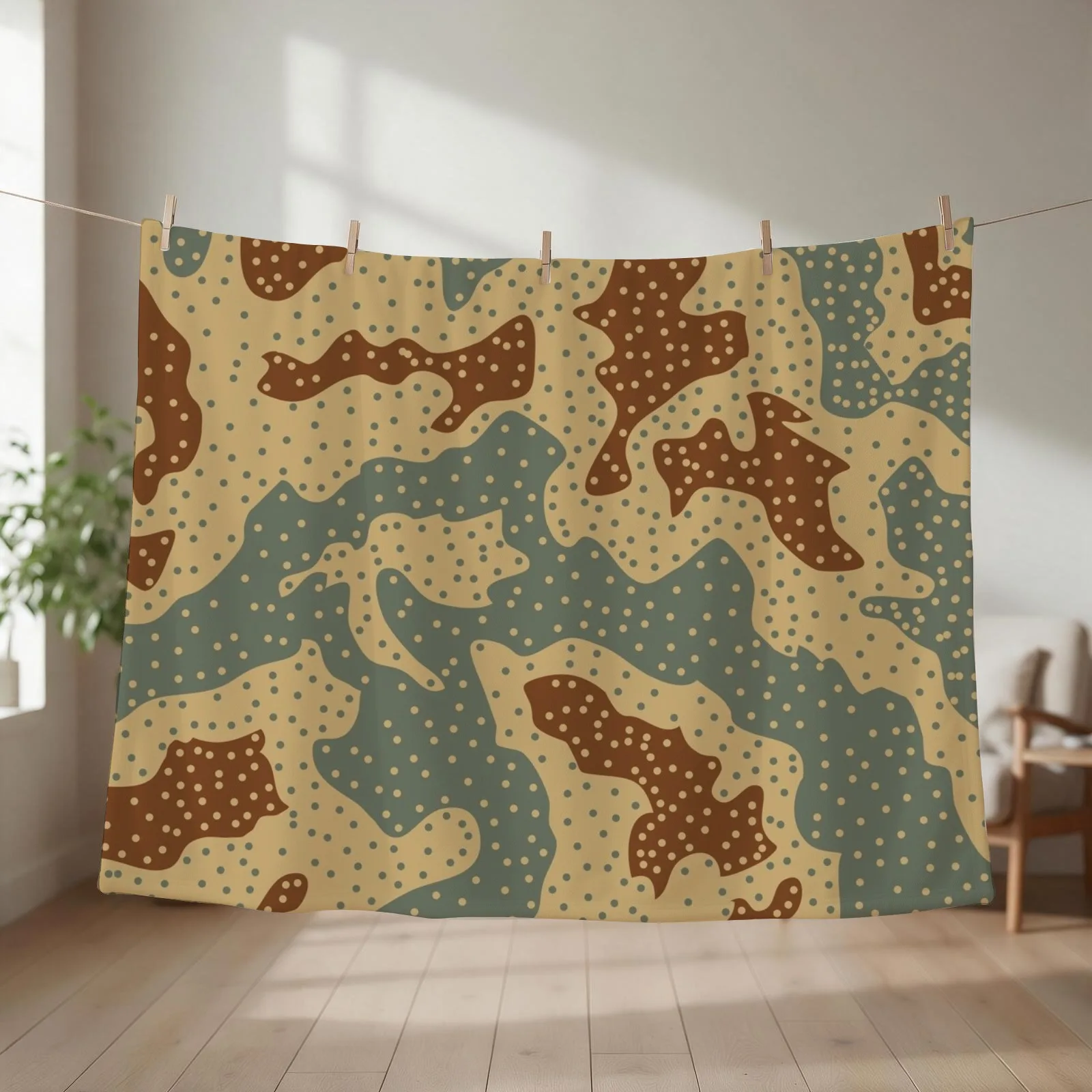 Panther Ambush Camouflage Throw Blanket couch cozy soft plush fuzzy picnic outdoor blanket