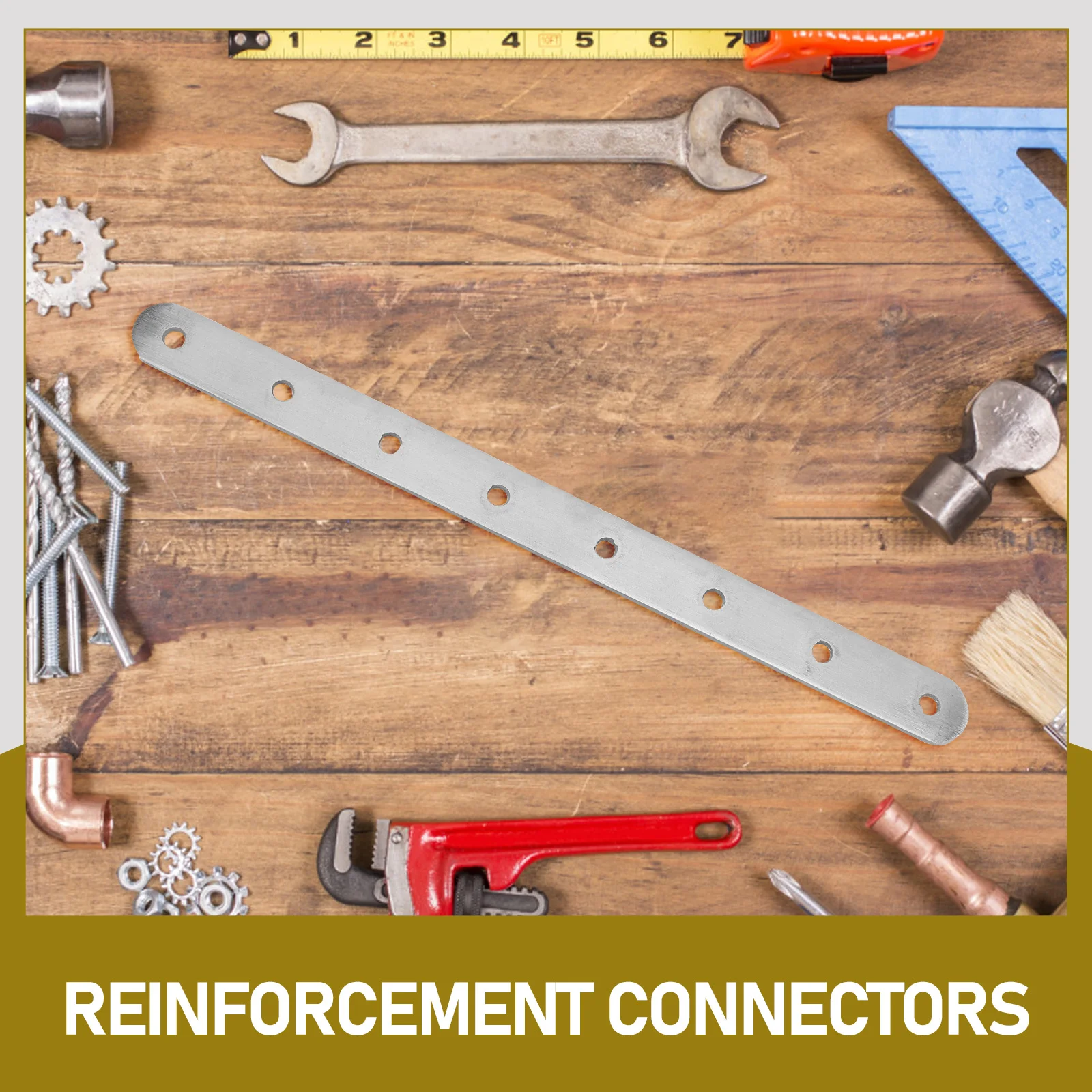 

2Pcs Stainless Steel Corner Brackets Flat Straight Brace Replacement Mounting Plates for Wood Joints Connectors Durable Mending