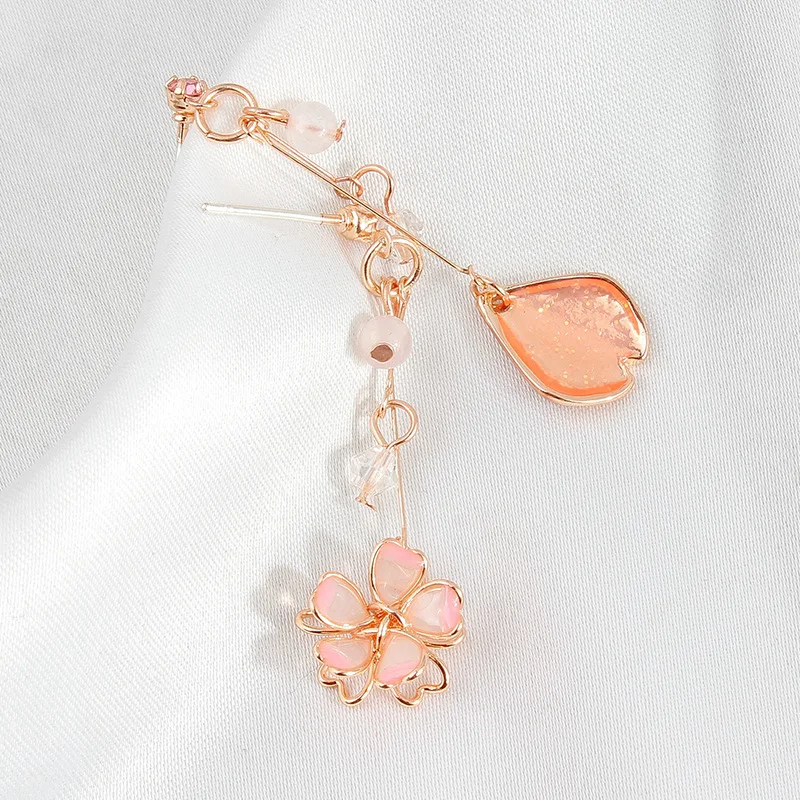 Koreanische elegante Blumen-Schmetterlings-Ohrringe für Damen, exquisite Kristall-Zirkon-Ohrringe mit langen Quasten, temperamentvoller Schmuck – Detail 17
