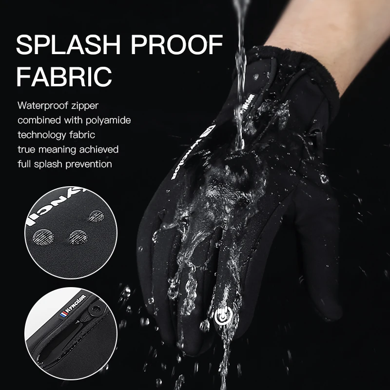 Sarung tangan berkendara musim dingin pria untuk cuaca dingin, sarung tangan musim dingin pria layar sentuh lima jari, sarung tangan tahan air, anti selip dan hangat