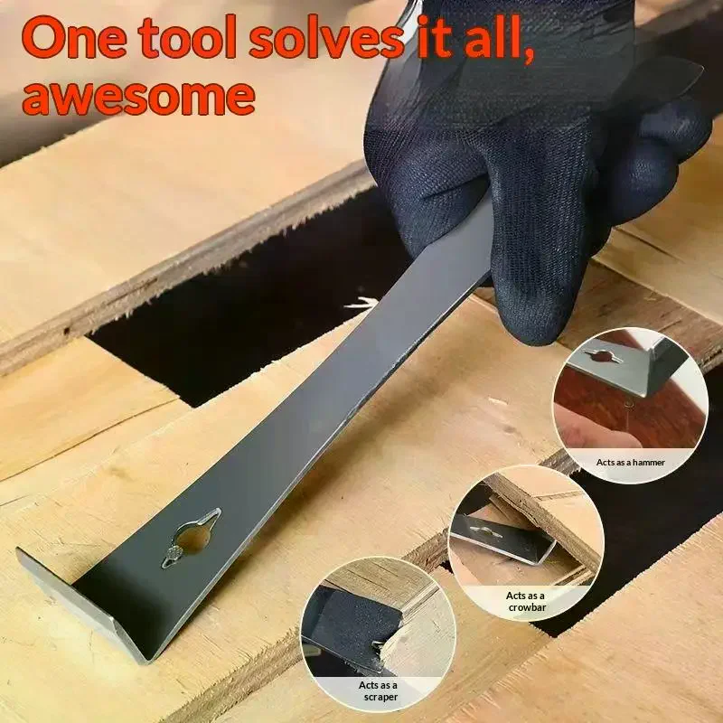 Stainless Steel Pry Bar And Scraper Tool Heavy Duty Multi-Purpose For Demolition Woodworking Painting Prep DIY Hand Tool