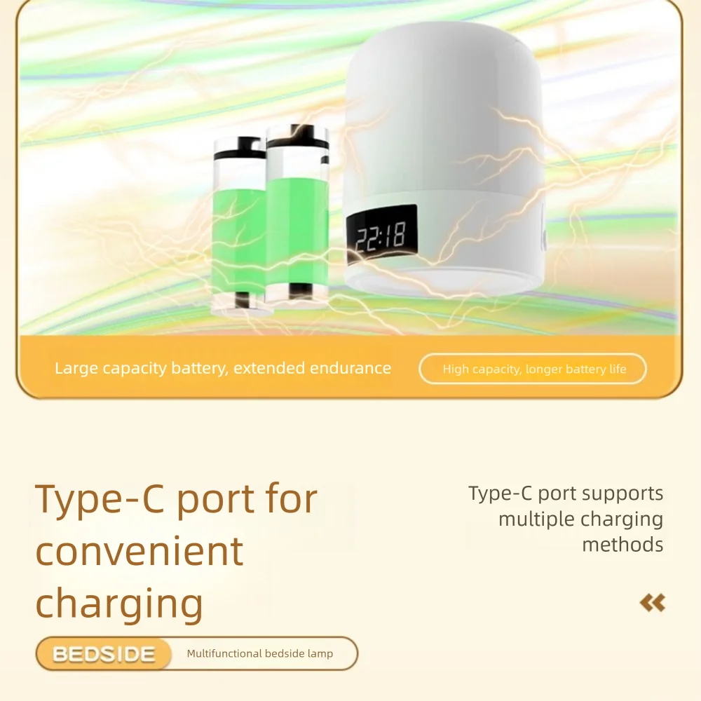 Atmosphere Light 3 Color Touch Night Light Digital Clock Dimming Bedroom Bedside Lamp Simple Creative LED Table Lamp Nursery