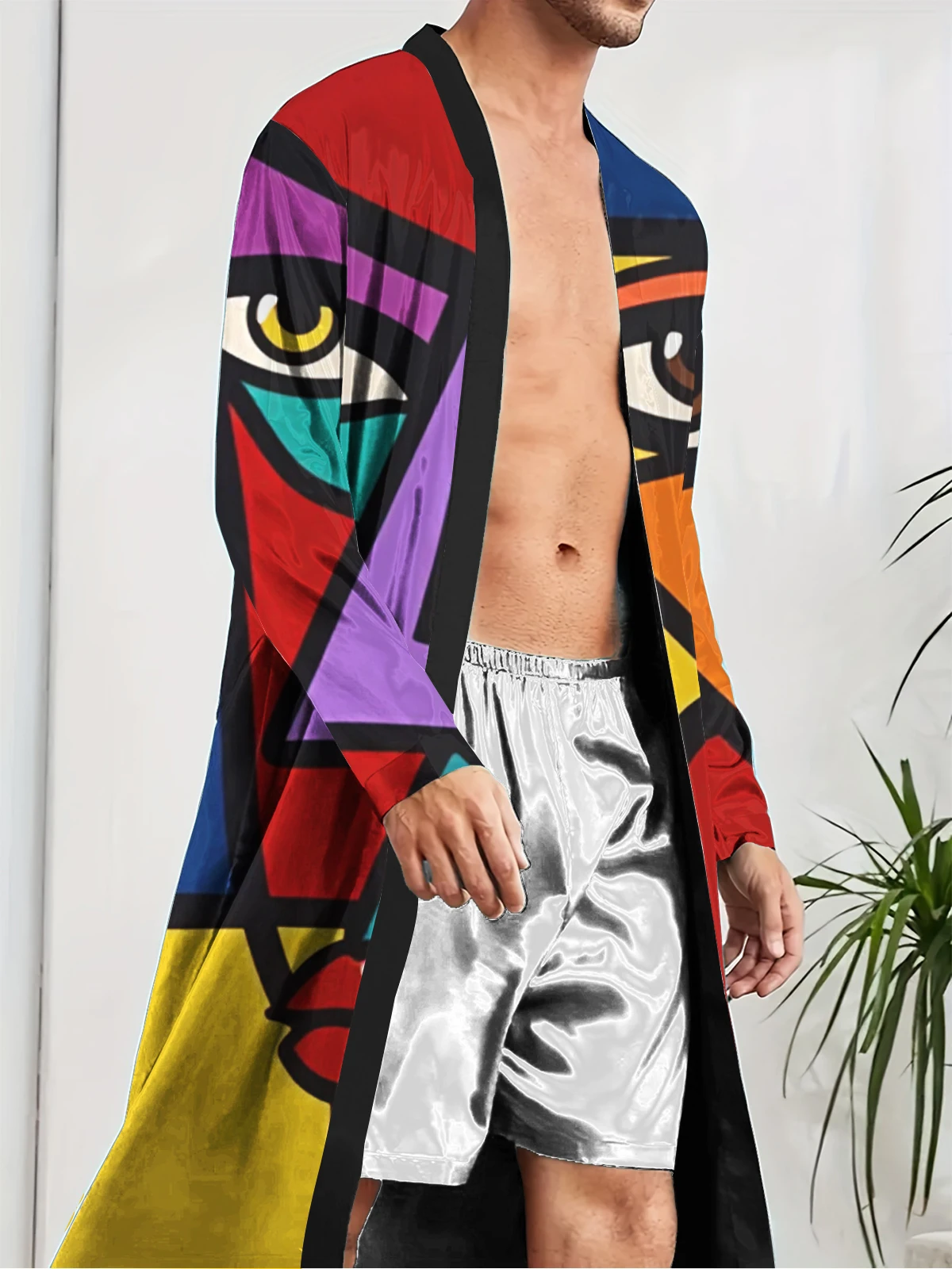 1pcs Men's Robes 2026 Spring/Summer Men's bathrobe Bathrobe man Bathrobe 3D Printed Graphic Breathable dressing gown bath robe