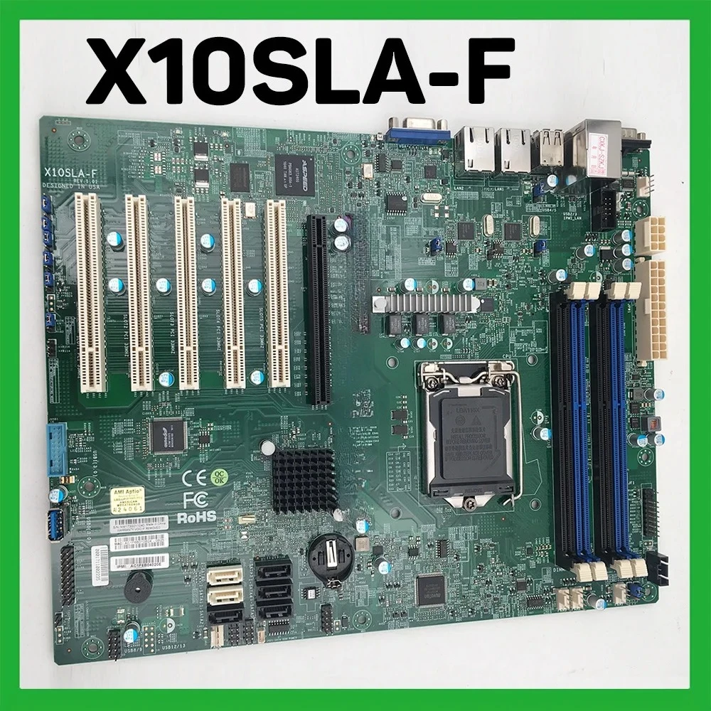 

X10SLA-F для промышленных ПК Supermicro, материнская плата E3-1200 V3/V4 4-го поколения. Процессор Core i3 с двумя портами GbE LAN, LGA1150, DDR3