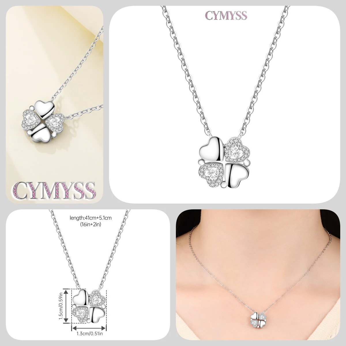 2026 Original 925 Sterling Silber Planeten-Halskette mit Liebesherz und Zirkonia-Einlage, Romantischer Modeschmuck, Partygeschenke für Frauen – Detail 30