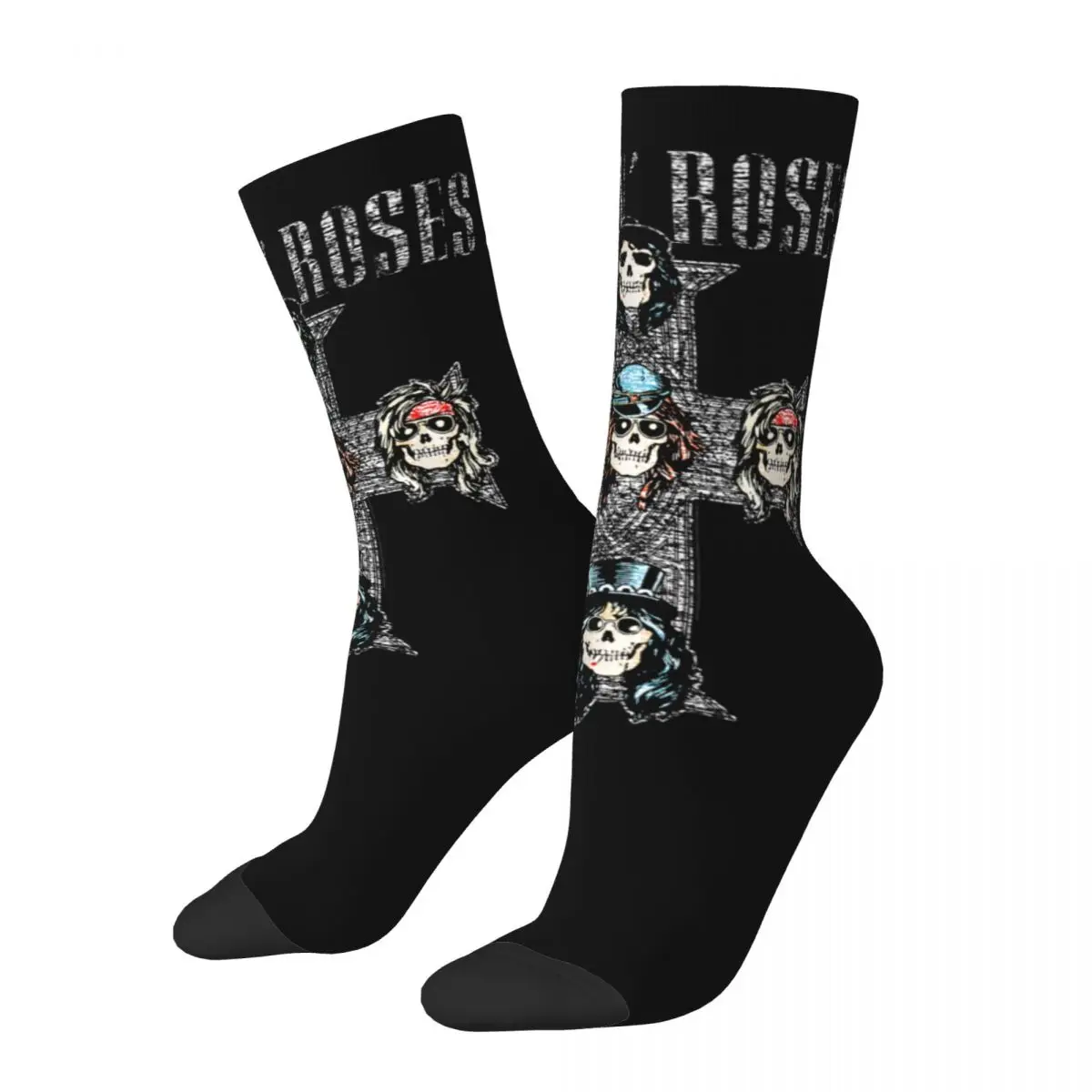 

Winter Warm Retro Unisex Guns N Roses Rock Roll Socks GNR Breathable Basketball Socks