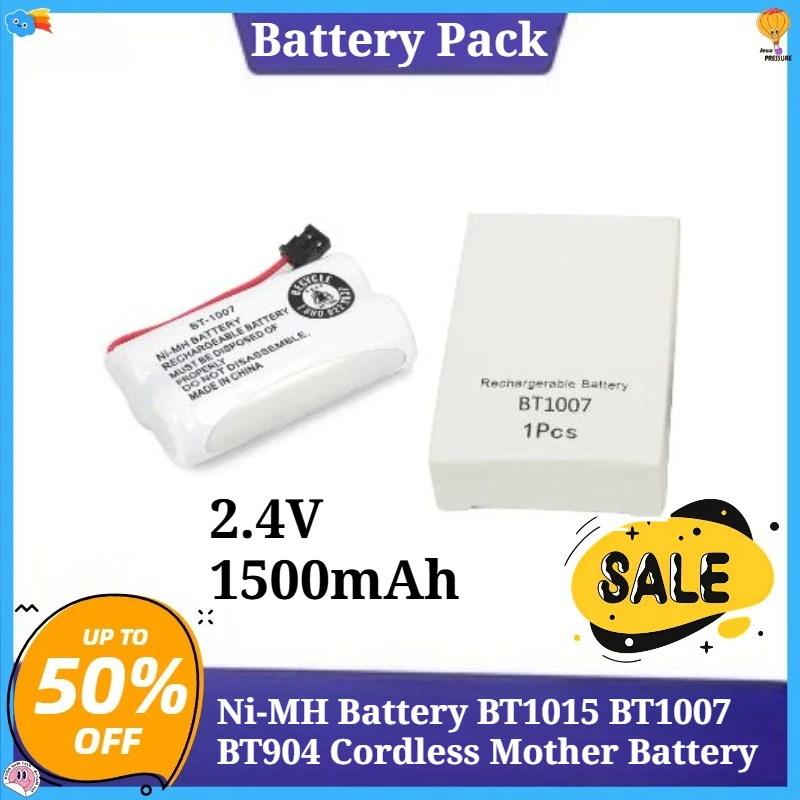 

Replace 2.4V 1500mAh Ni-MH Battery BT1015 BT1007 BT904 Cordless Mother Battery Ni-Cd Pack