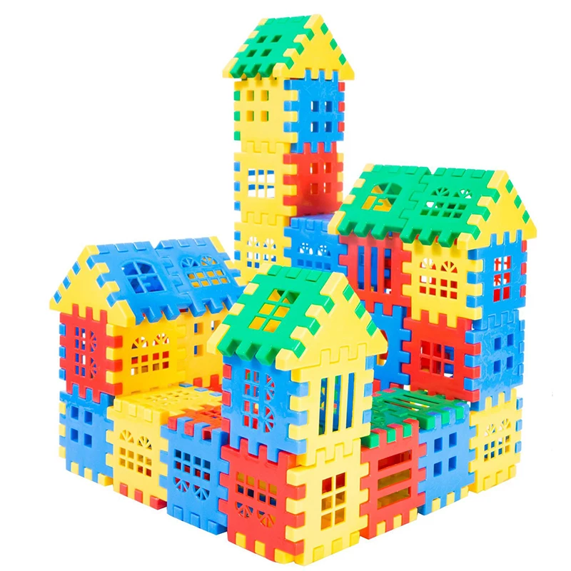 Building Block Children Plastic Toys Rod Snowflake Houses Assembled Early Education Puzzle Learning Toy Kids Festival Gifts TMZ