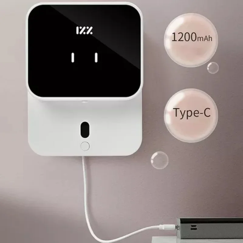 Dispenser automatico di sapone in schiuma Dispenser per pompa di sapone Display a Led a parete Usb sensore Touchless elettrico accessori per il bagno