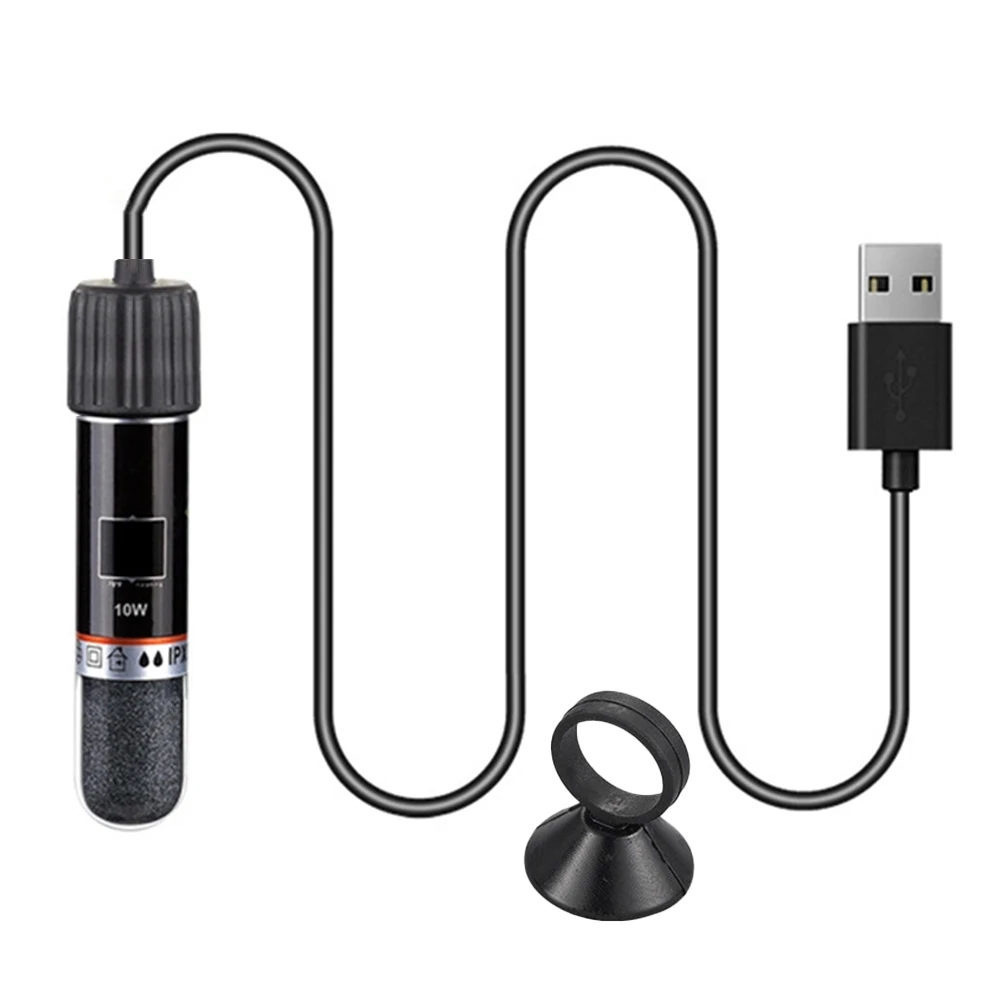 10W Power Consumption Automatic Temperature Control For Water Volume Under 25 Liters Quartz Glass Material Power Saving Heater