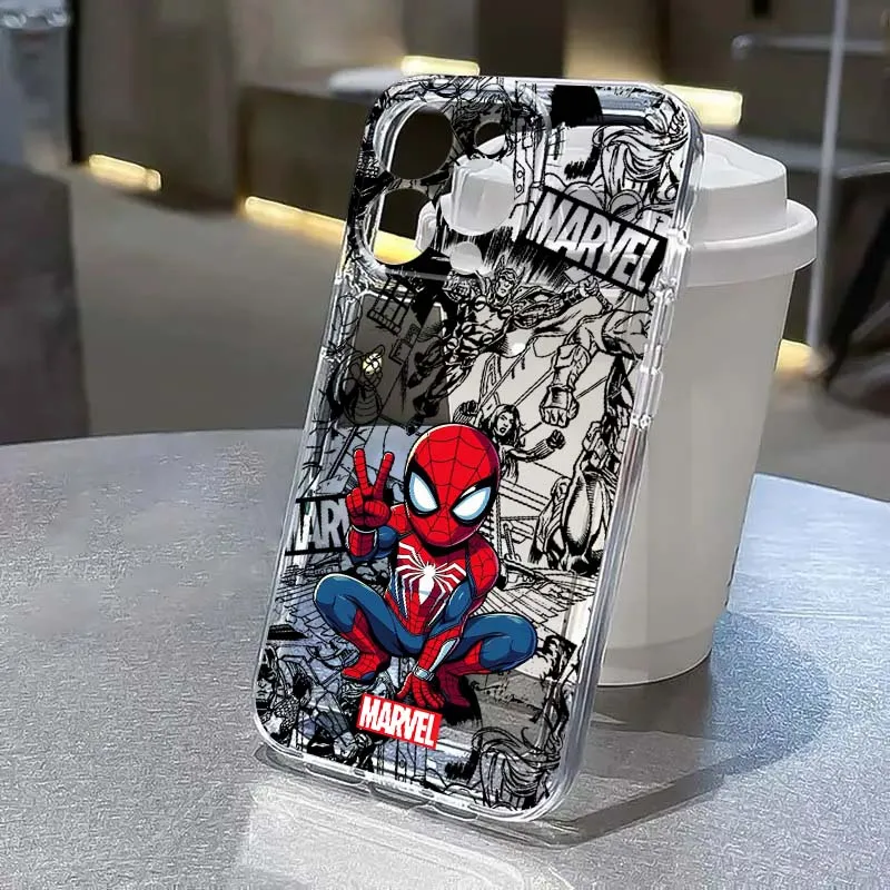 

Marvel Spider Man Venom Art For Apple iPhone 17 Air 16e 16 15 14 13 12 11 Mini Pro Max Plus Transparent Soft Cover Phone Case