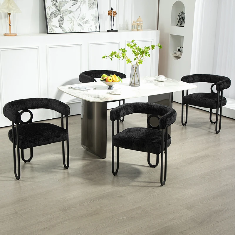 

Contemporary Designed Chenille Fabric Upholstered Accent/Dining Chair/Barrel Side Chairs Kitchen Armchair Living Room set of 1