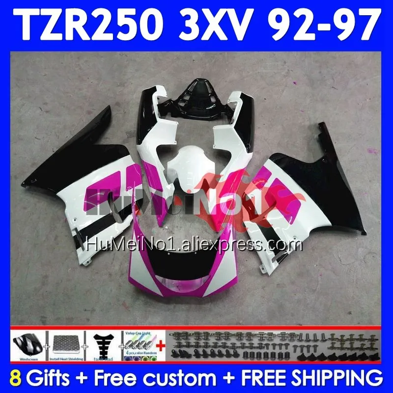 TZR-250 For YAMAHA 3XV TZR250 TZR 250 RR 92 93 94 95 96 97 376No.129 TZR250RR 1992 1993 1994 1995 1996 1997 Black Pink Fairing