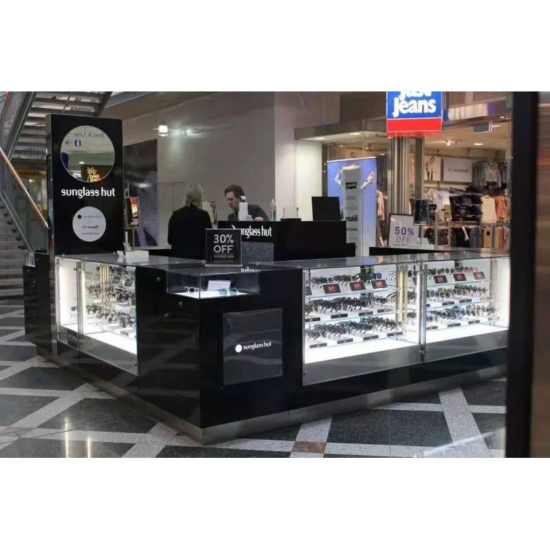 Kustom, kualitas tinggi kacamata hitam Hut Stan dengan lampu LED dibuat khusus kacamata kios etalase untuk mall