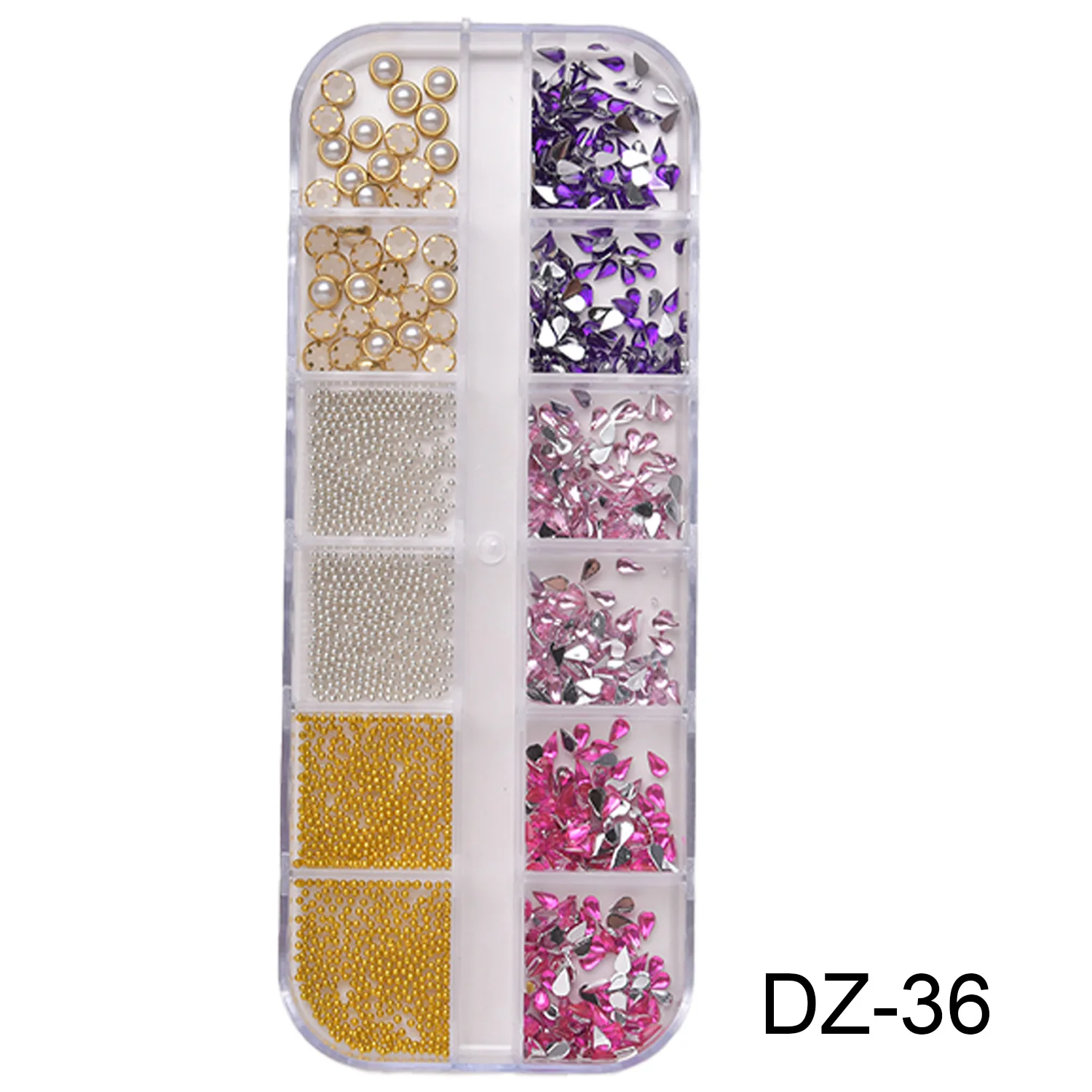 12 rejillas/caja de cuentas de Caviar semicirculares doradas y plateadas, dijes para uñas de 1/2/3/5mm, cuentas redondas de acero con parte posterior plana para uñas, Micro bola para manicura