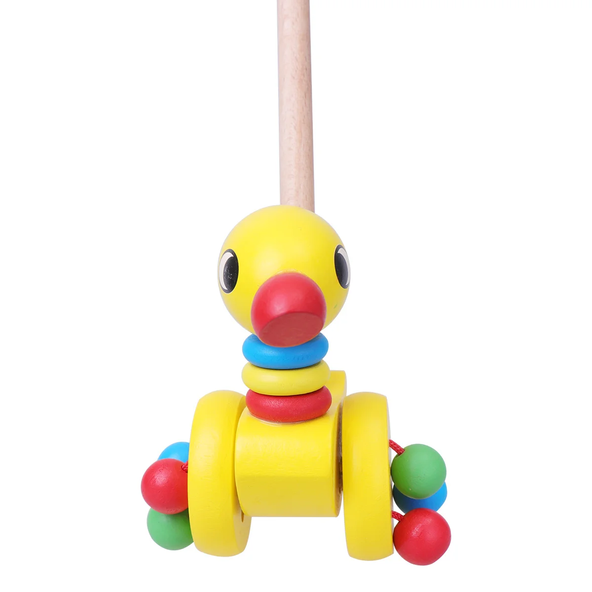 Chariot en bois pour enfants, marcheur pour bébé de la petite enfance, forme d'animal de dessin animé, couleur vive, développement, chariot Push Pull, motricité