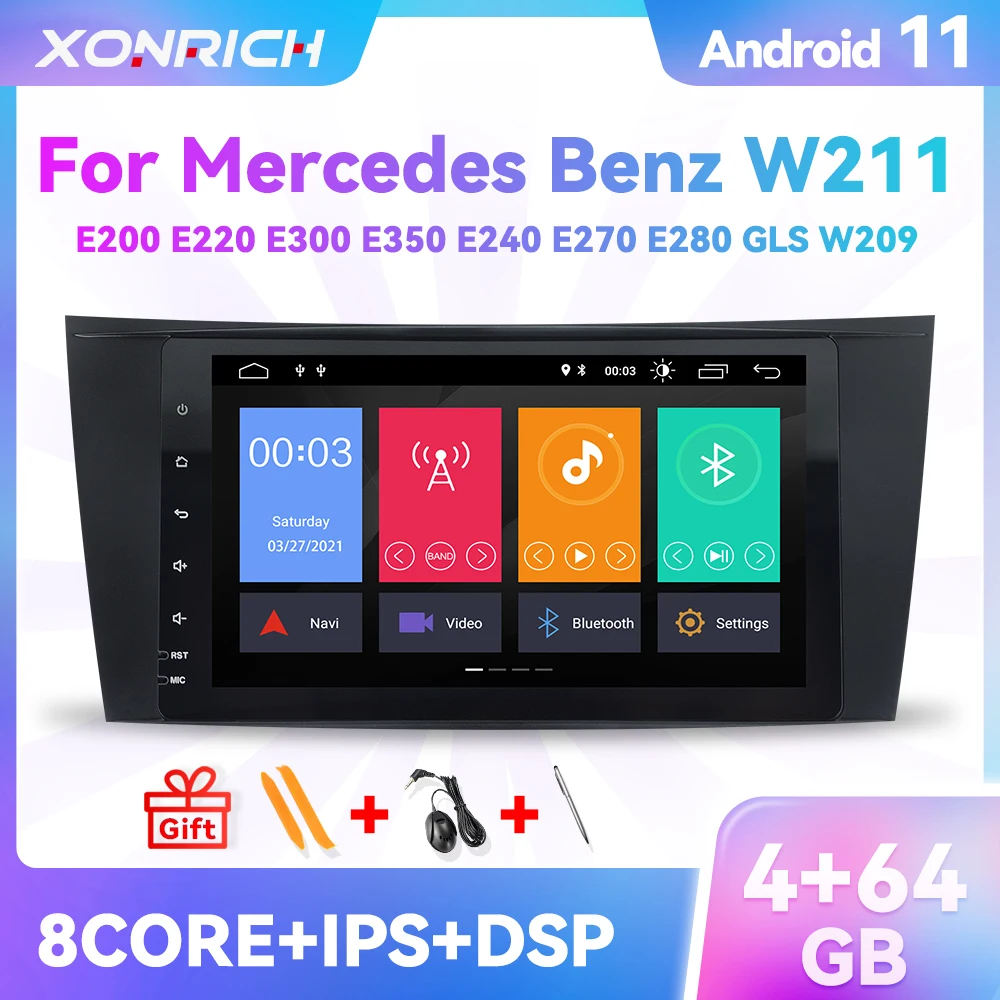 Carplay 2Din 32G Android 10 Car Radio Multimedia For Mercedes Benz E-class W211 E200 E220 E300 E350E240 E270 E280 CLS CLASS W219