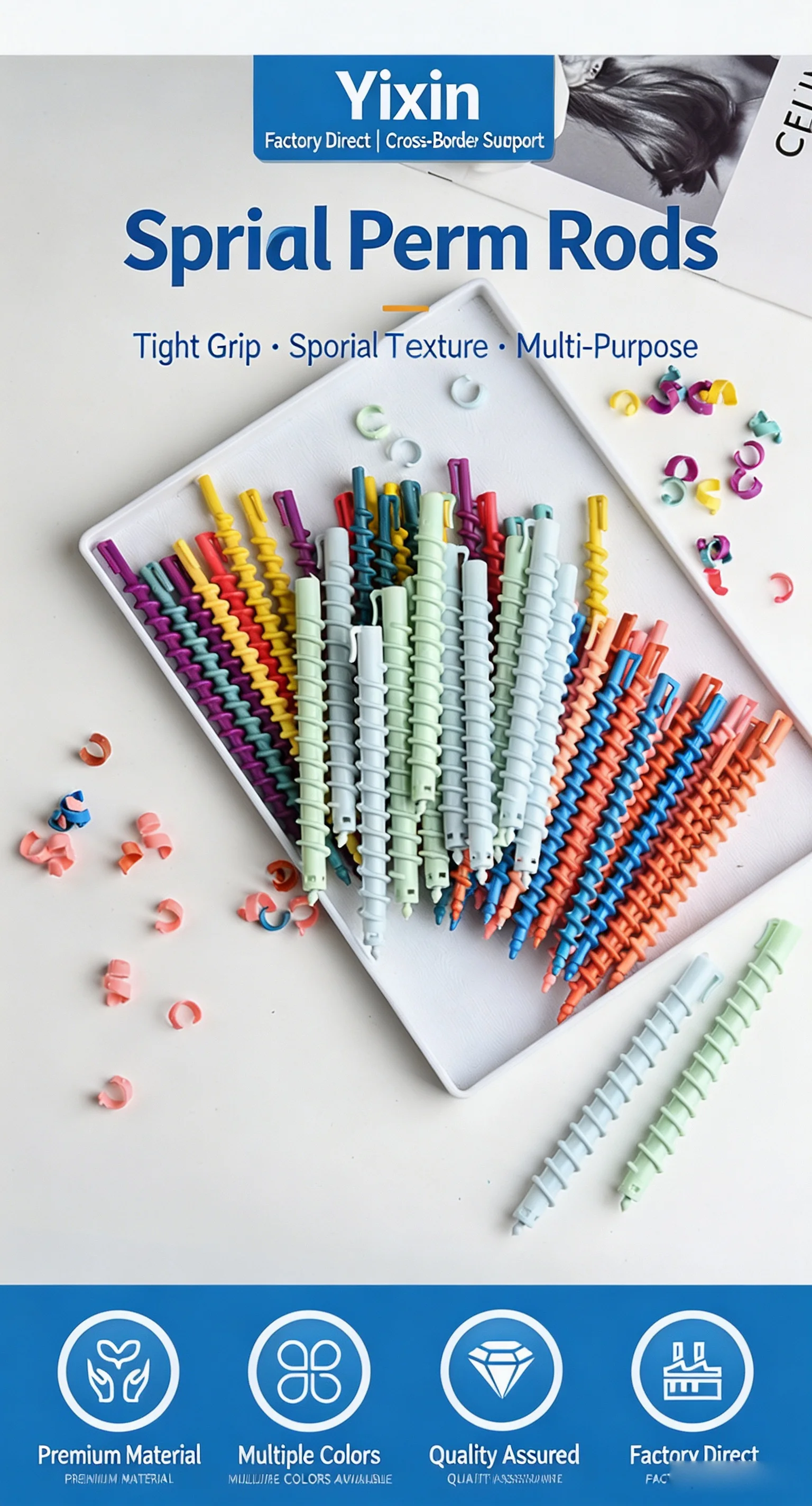 60 Stück Spiral-Lockenwickler ohne Hitze, ABS-Haarstyling-Sticks für DIY-Locken, für Salon und Heimgebrauch – Detail 1