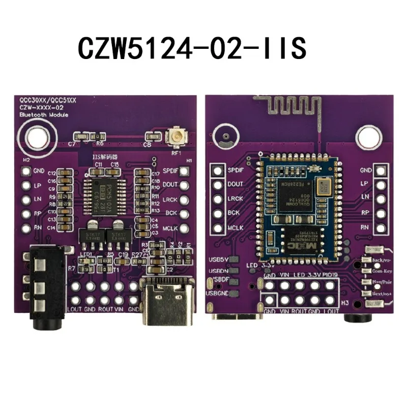 High-quality Bluetooth audio receiver Qualcomm QCC series supports LDAC and HD formats PCM5102A