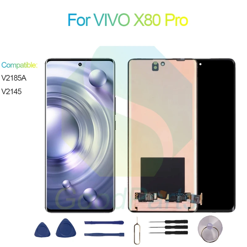 

For VIVO X80 Pro Screen Display Replacement 3200*1400 V2185A, V2145 For VIVO X80 Pro LCD Touch Digitizer