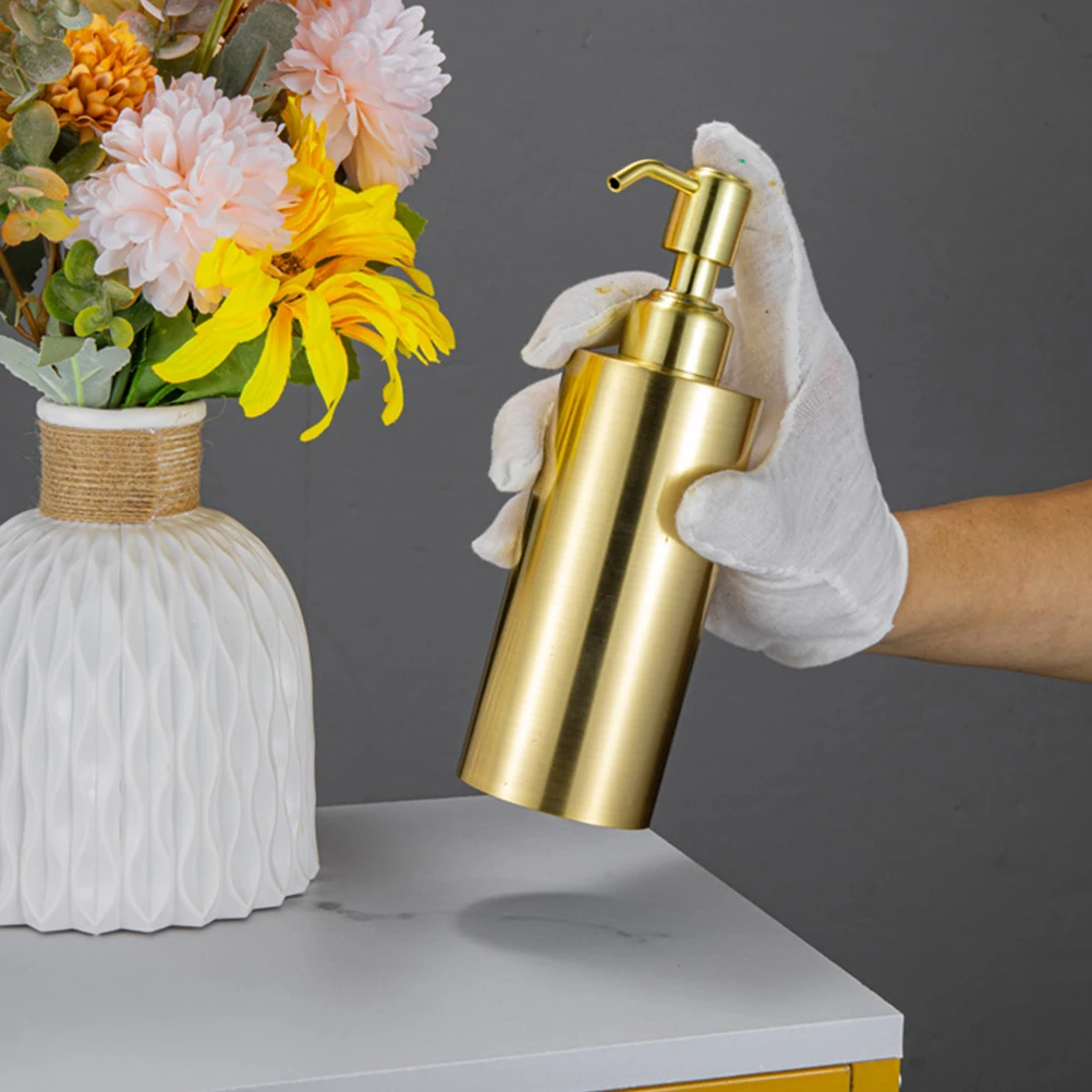 

Stainless Steel Soap Dispenser Refillable Shampoo Bottle Lotion Pump for Bathroom Kitchen Hand Soap Shower Gel