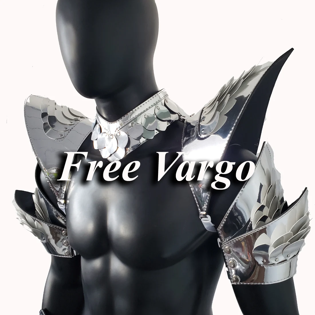 Burning Man Holographic Rave Silver Dragon Scale Armor, Rave EDM Feastival Outfits Costume Wear