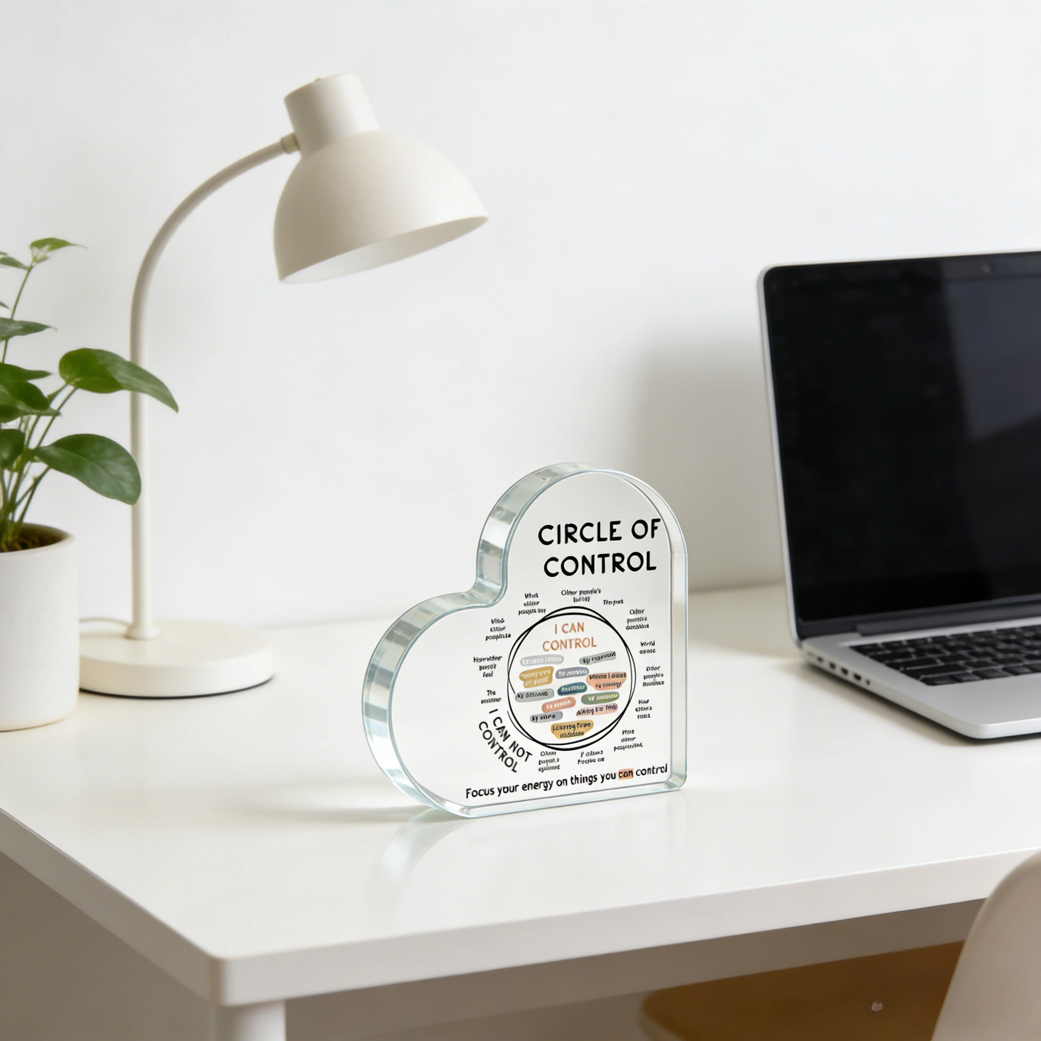 Acrylic Circle of Sign for Mental Health Awareness - Focus Energy on Controllable Factors Party Supplies, Art Craft Ornament