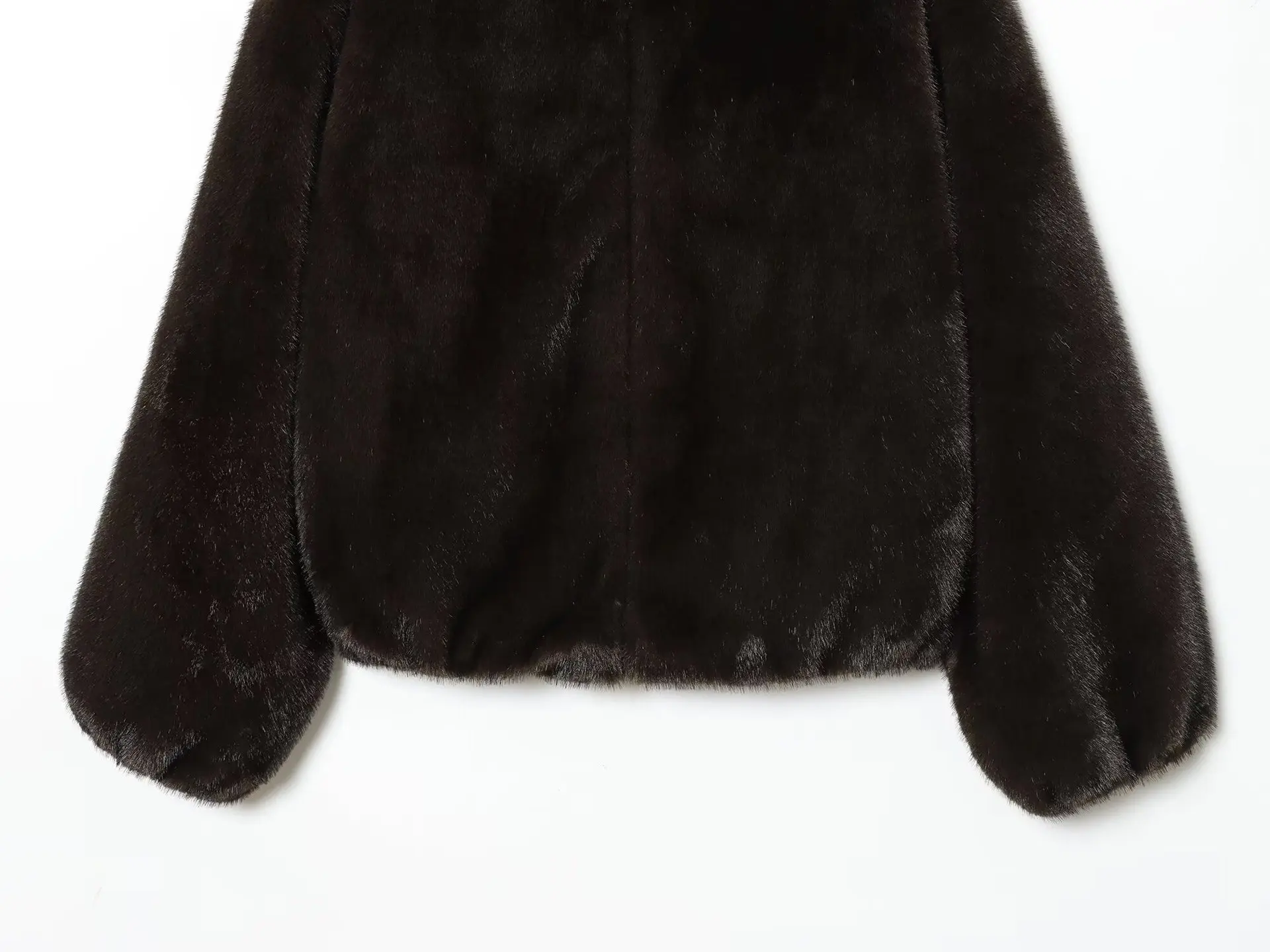 الخريف الرجعية المرأة الجديدة عارضة أزياء جولة الرقبة طويلة الأكمام فو الفراء تأثير منفذها سترة