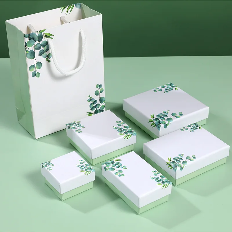 الأبيض ورقة صندوق مجوهرات سوار قلادة حلقة القرط صندوق اليدوية كرافت هدايا الزفاف علبة التعبئة والتغليف مجوهرات اكسسوارات #4