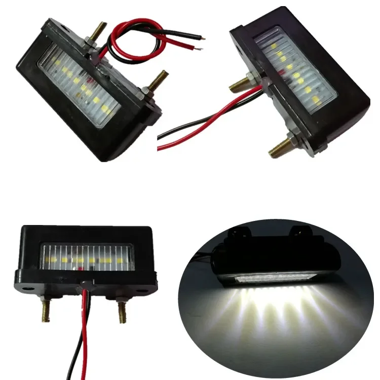 Universal 12V LED Number Licence Plate Light Rear Lamp Tail Light Motorcycle For Cafe Racer Old School Touring