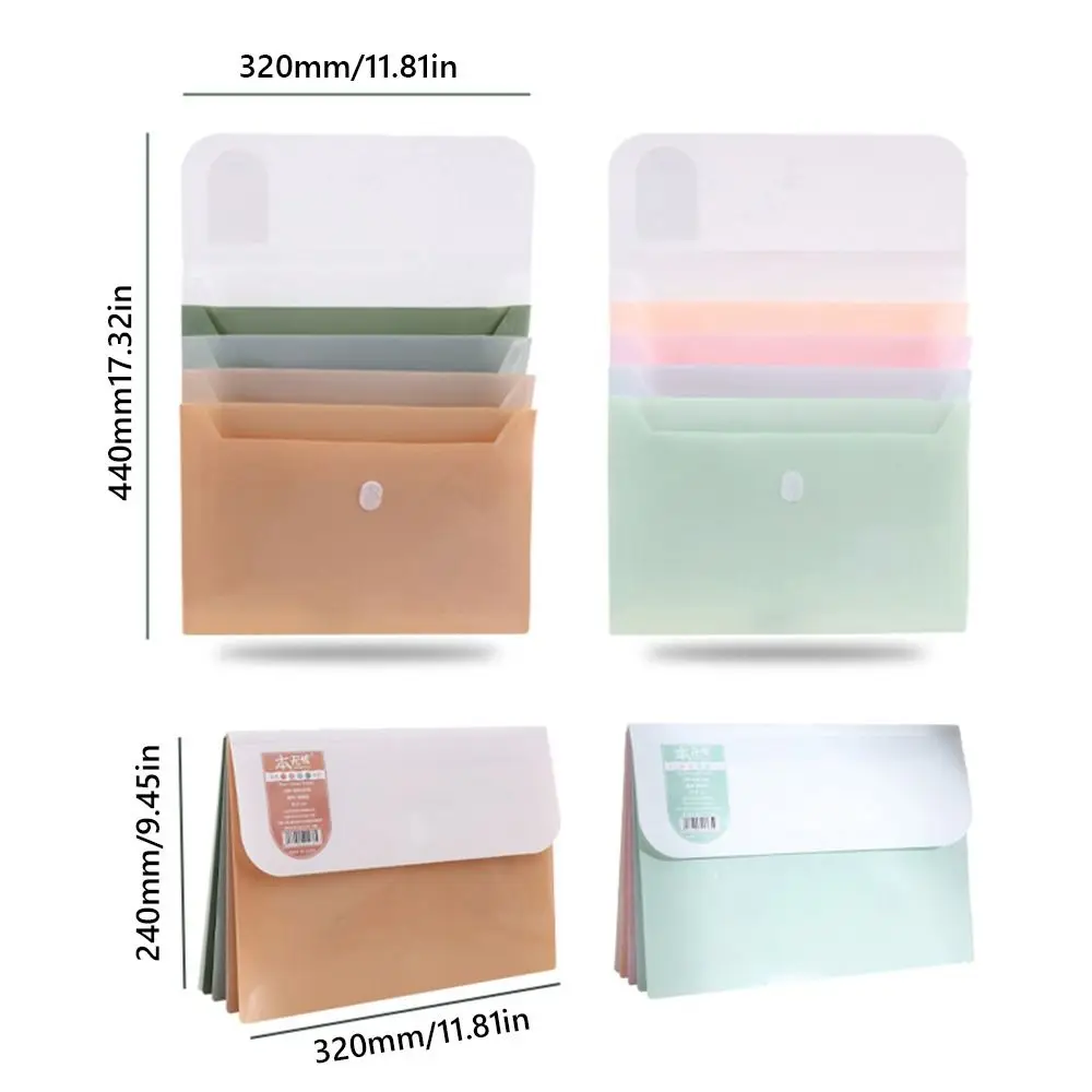 Simple Transparent A4 File Bag Five-layer Large Capacity Test Paper Storage Bag Paper Insert Type Data Booklet Students