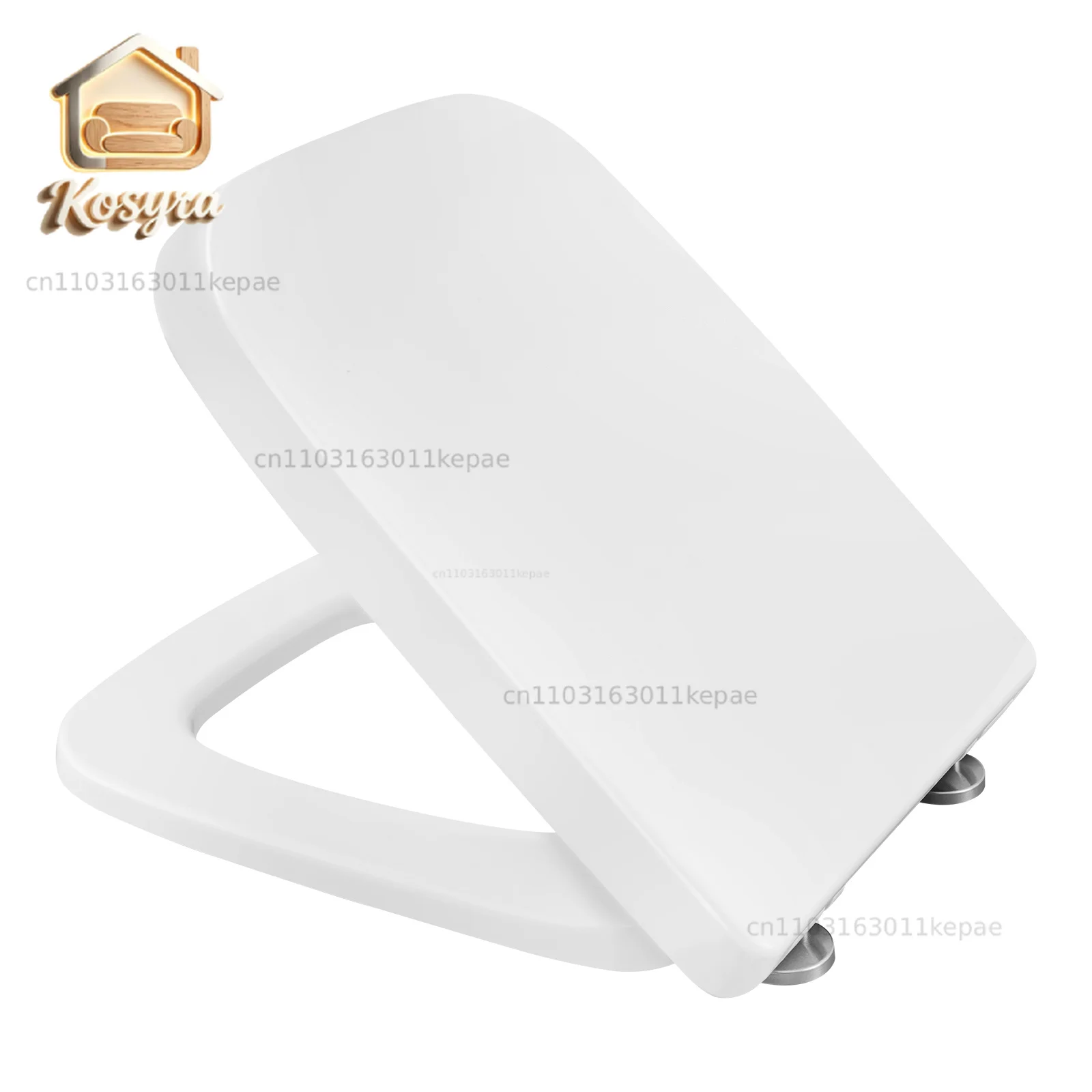 

WC Soft-Close Toilet Seat Duroplast Toilet Lid Cover Fast Fix Quick Release Square Cover Toilet Accessories Anti-Bacterial