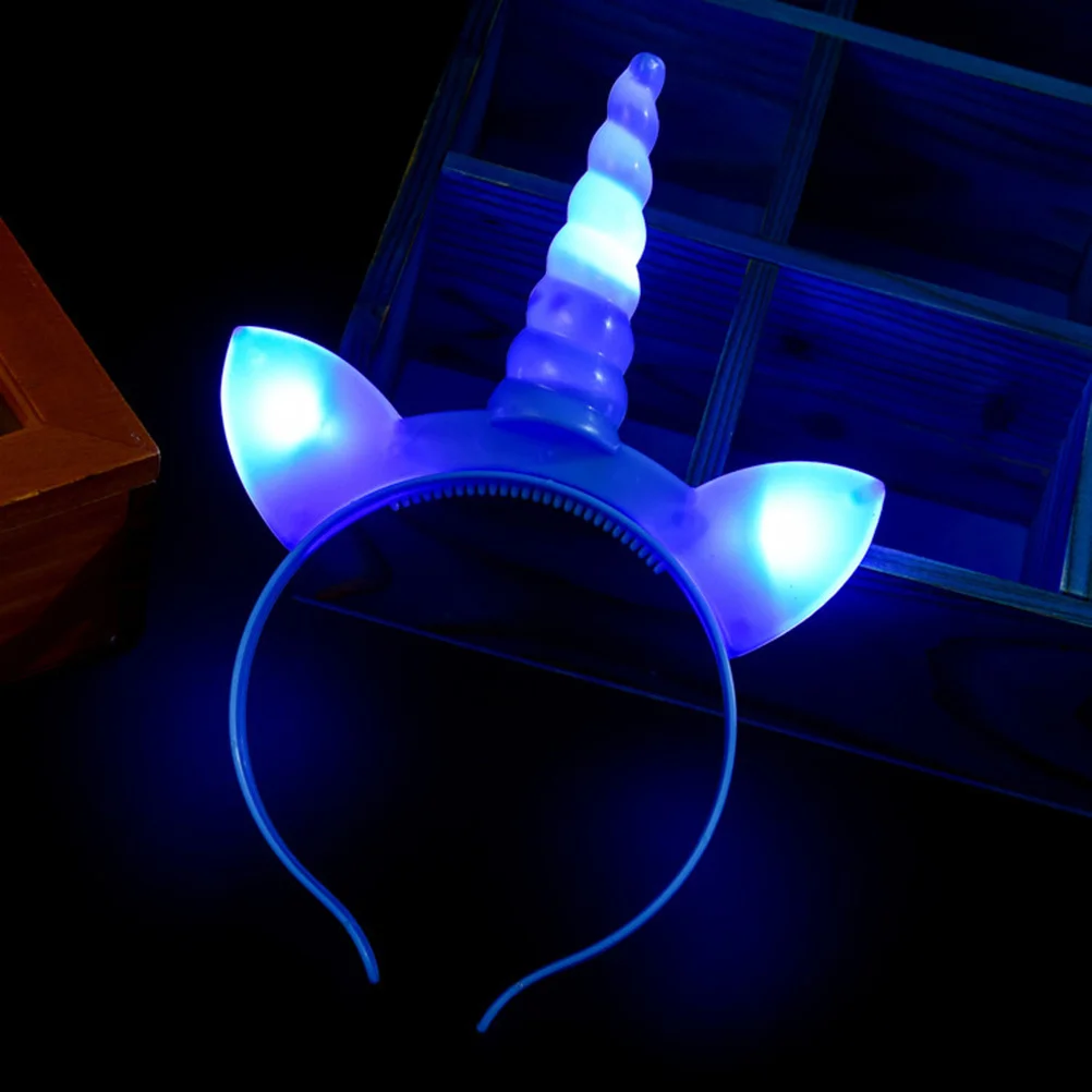 3 قطعة مضيئة يونيكورن رئيس الأطواق متوهجة Hairwear لحفلة موسيقية هالوين حفلة تنكرية تأثيري ملحق يونيكورن الشعر هوب #5