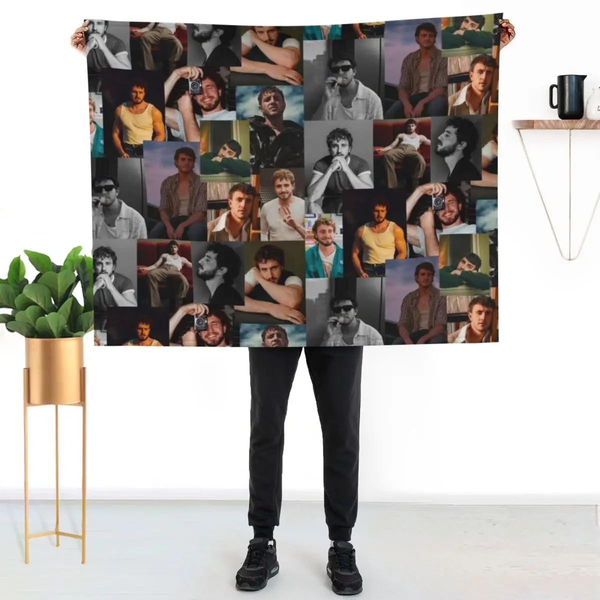 

paul mescal collage Throw Blanket Cozy Throw Blanket Birthday Gift for Him Her