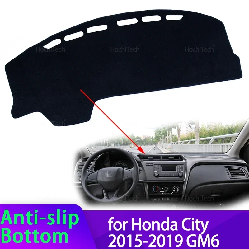 

For Honda City 2015 2016 2017 2018 2019 GM6 Car Dashboard Cover Avoid Light Pad Instrument Panel Mat Case Carpets