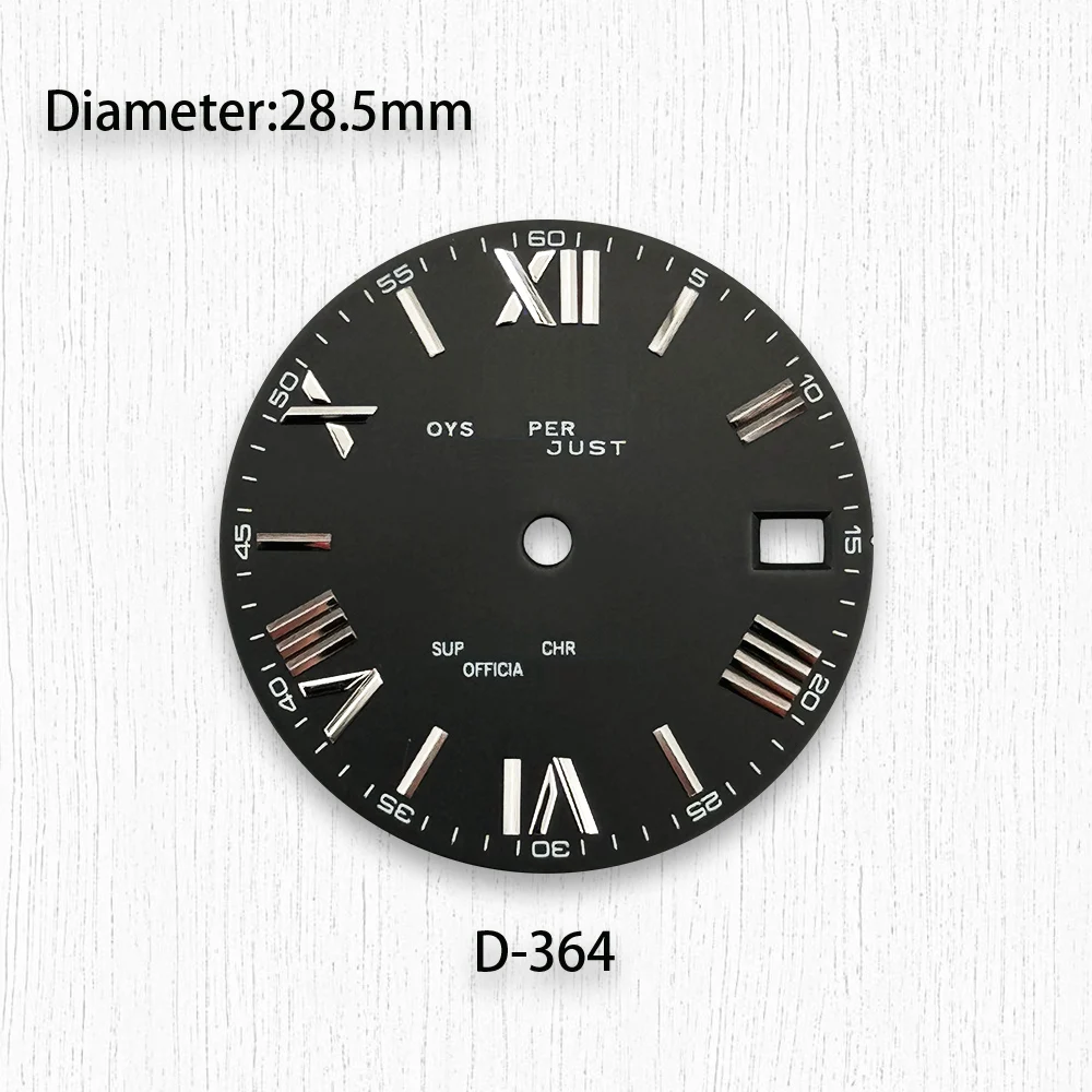 NH35 다이얼 아라비아 숫자 다이얼 시계 다이얼, S 다이얼, NH35/NH36 무브먼트 시계 액세서리, 수리 도구, 28.5mm