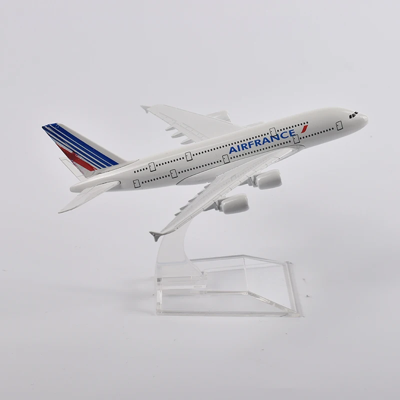 JASON TUTU 16cm Air France Flugzeugmodell Airbus A380 Flugzeugmodell Flugzeug-Diecast-Metallmodell im Maßstab 1:400 – Detail 2