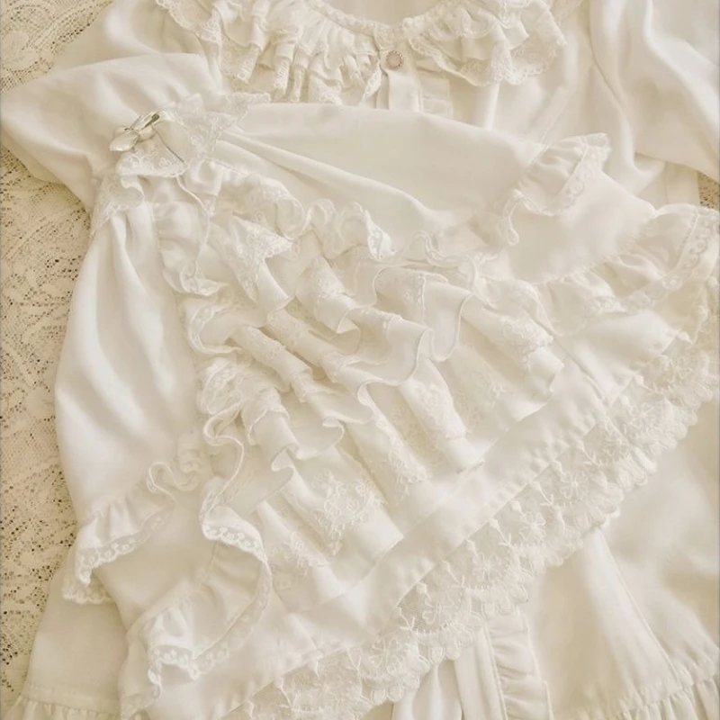 Camisas japonesas medievales victorianas Vintage Lolita para mujer, Blusas elegantes y dulces acampanadas de manga larga ajustadas Y2k, Blusas góticas para mujer