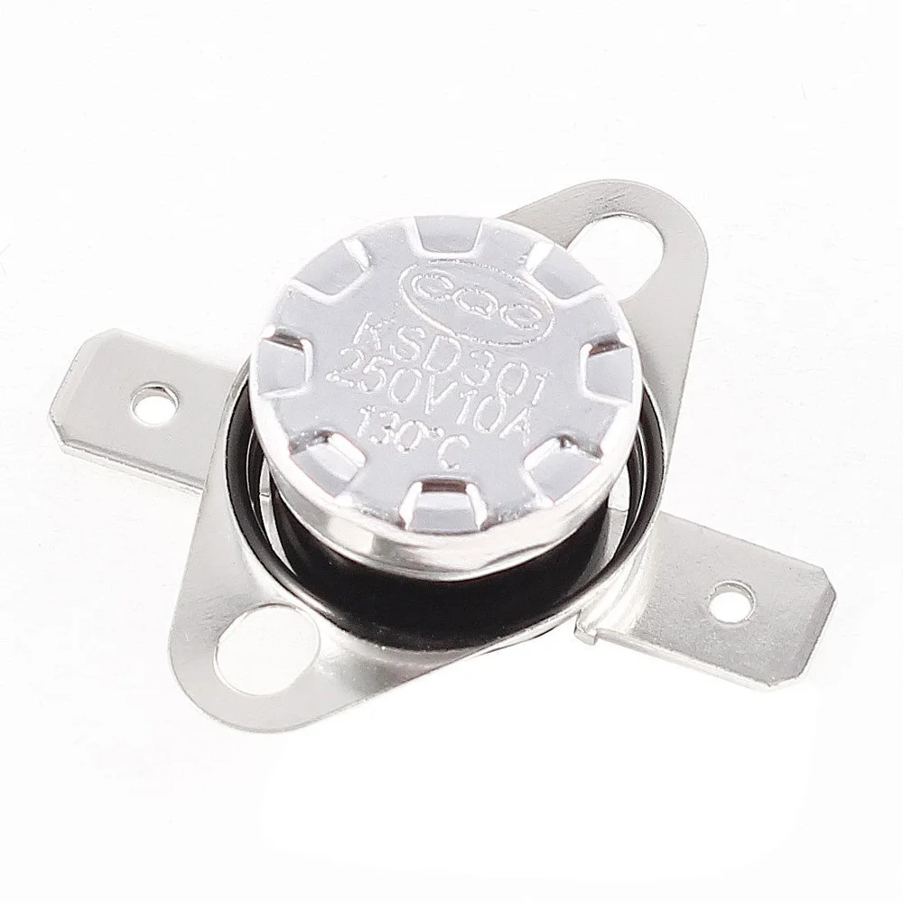 1Pcs Normally Open KSD301 10A 250V 0-130 Degree Normally Closed Bakelite Temperature Switch Thermostat Sensor 50 60 70 80 90 100