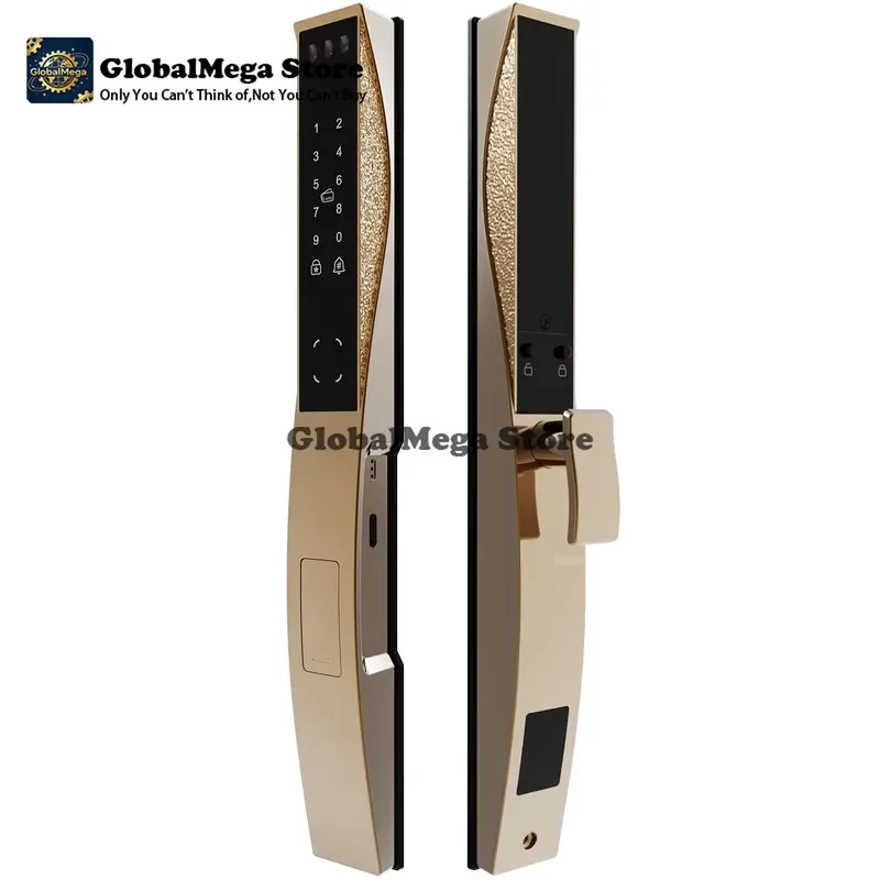 Multilingual System Rose Gold Wifi Biometric 3D Face Recognition Smart Fingerprint Password Key Card Digital