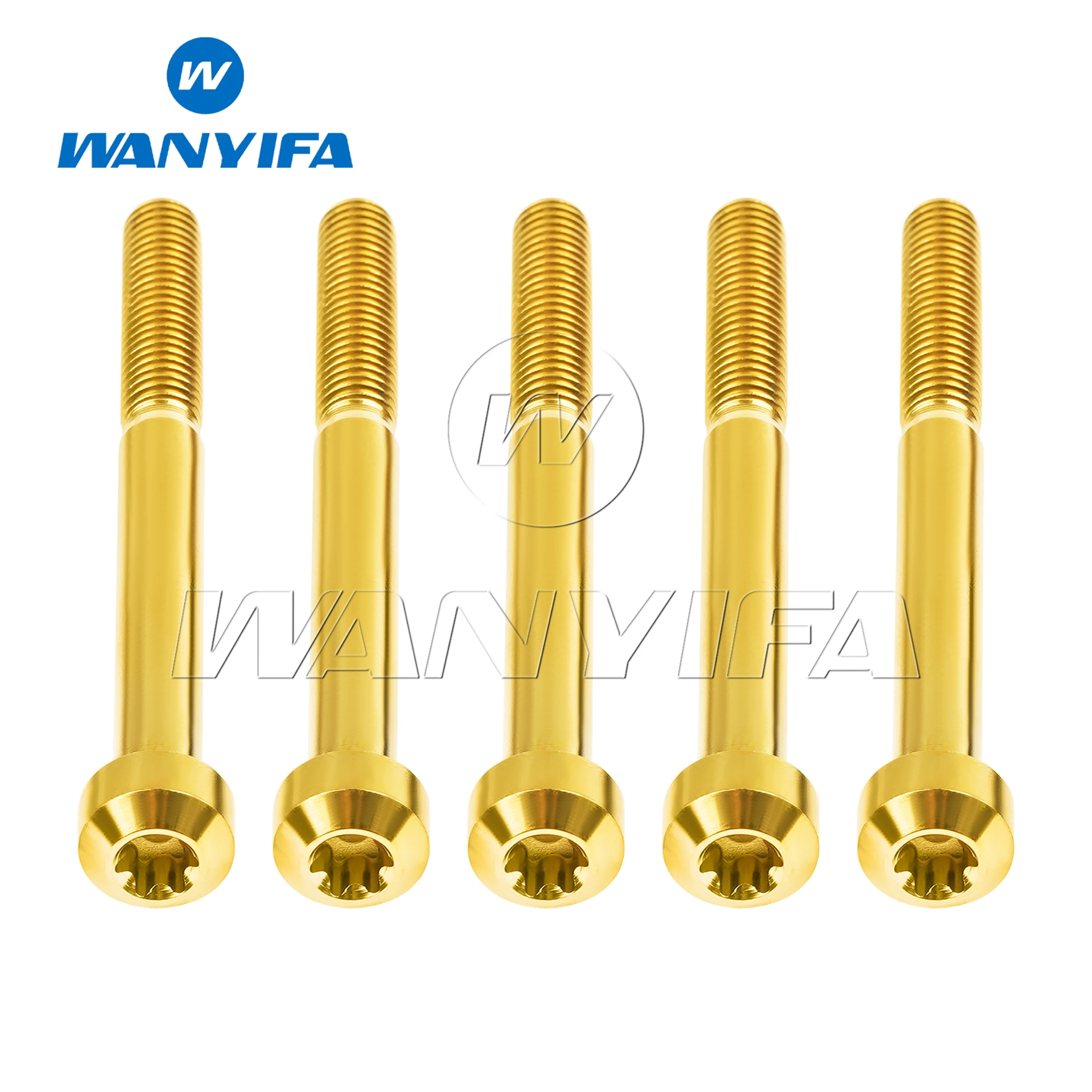 Wanyifa Titanium Bolts T25/T30 Torx Head M5/M6x10- 80mm for Bicycle Motorcycle Brake Headset Screws 5PCS