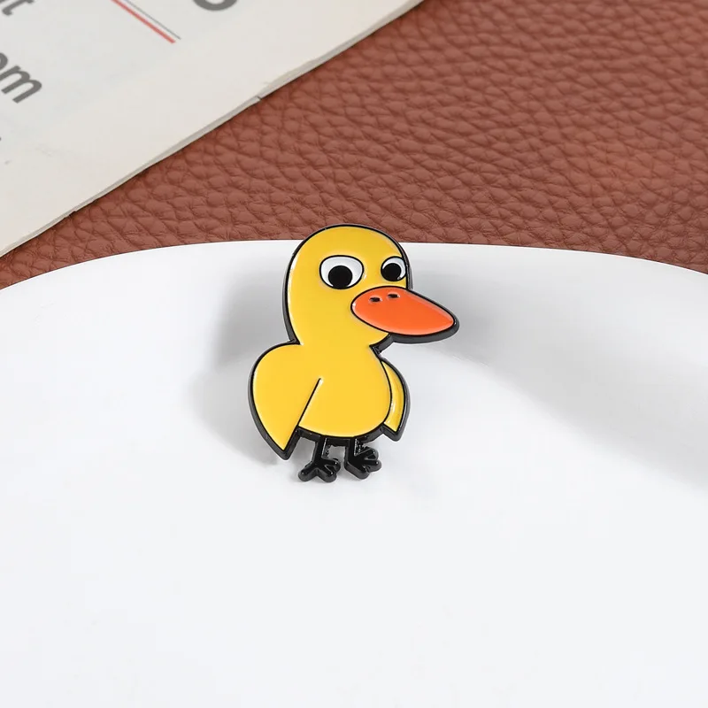 Fun cartoon duck animal metal accessory badge Enamel Pins A funny big mouthed yellow duck  Jewelry Gifts Friends