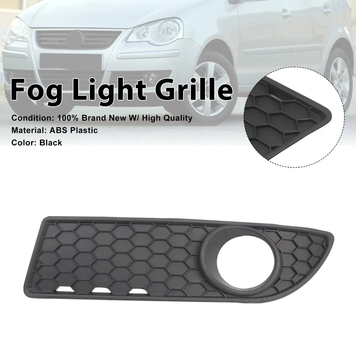 Artudatech Honeycomb Style Front Lower Grille Left / Right Side For VW Polo 9N3 GTI 2005 - 2009 6Q0853665E 6Q0853666E