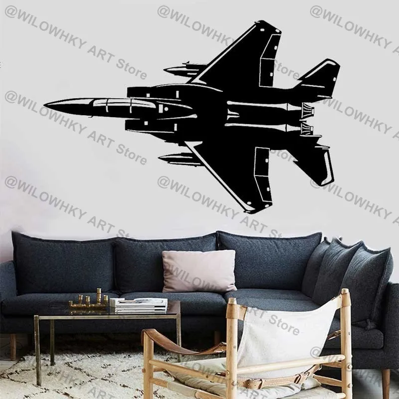 

USF15 Fighter Wall Sticker War Weapons Strategy Aircraft Teen Kids Room Military Enthusiasts Home Playroom Decor Vinyl Decal 18