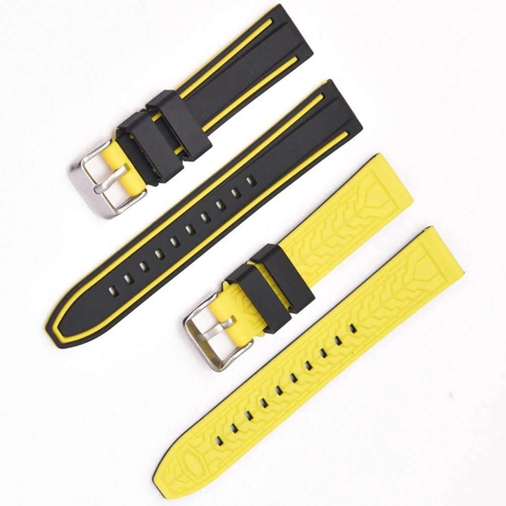 

Dichromatic Silicone Watch Band Replacement Strap For S3 22Mm Adjustable Wristband Compatible With Smartwatches Easy Install