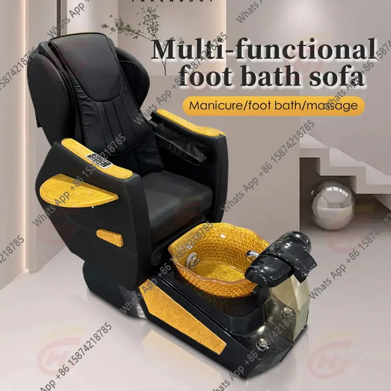 T64 Foot Bath Therapy Sofa Electric Eyelash Manicure Sofa Reclining Massage Chair Foot Wash Pedicure Bed Bath Foot Bath Chair