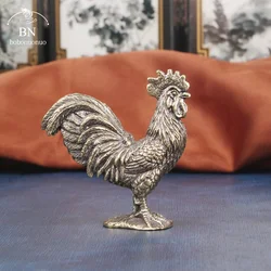 Creativo rame puro cinese zodiaco pollo piccola statua pendenti ornamenti portachiavi in ottone Vintage appeso decorazioni per la casa antiche