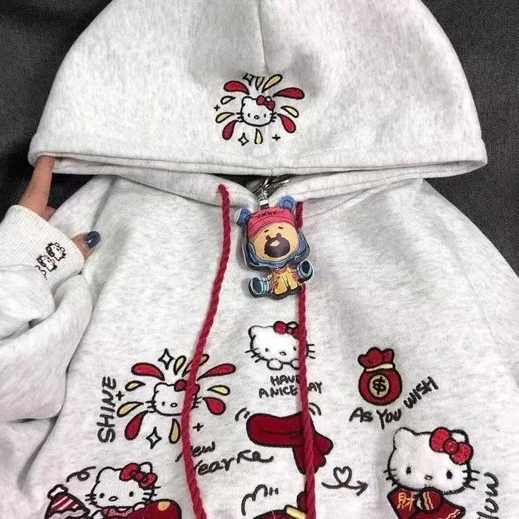 

Популярный очаровательный комплект Kawayi, толстовка с вышивкой, женские свободные кофты в Корейском стиле, повседневные джеты, весна-осень-зима, Новое поступление