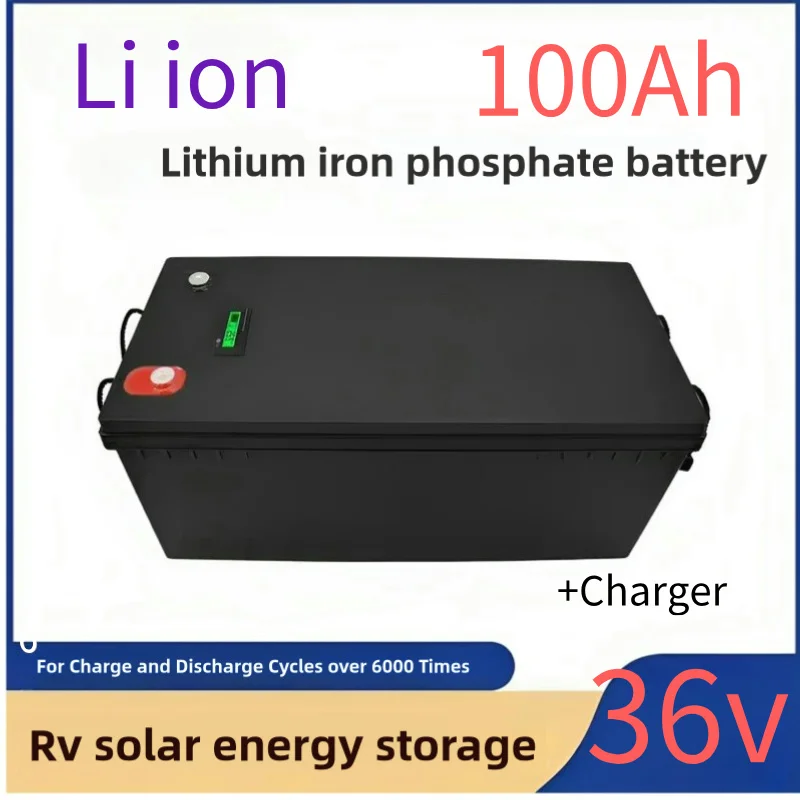 

lithium-ion étanche, 36V, 100Ah, BMS Films, 3500W, 2000W, Vélo de Sicile, Scooter, Massage solaire, EV, Chargeur 10A