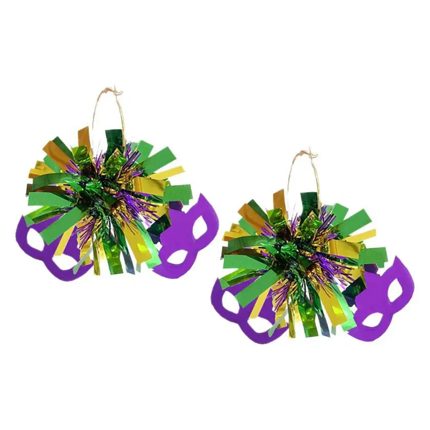 Shining atmosphere sequins mask elements earrings exaggerated purple yellow green plastic flower cutting carnival party earrings